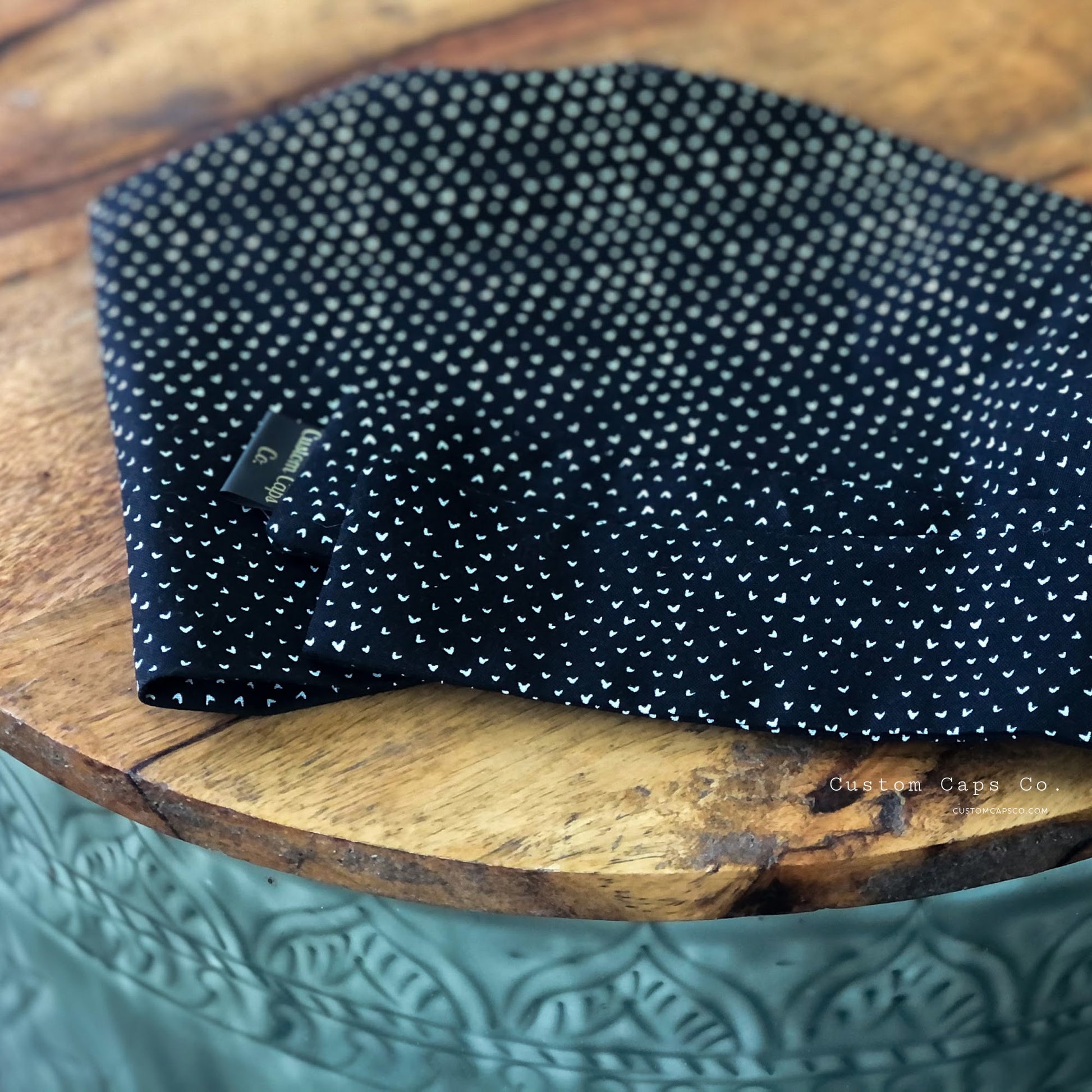 Mini Hearts on Black | Pixie - Custom Caps Co. 
