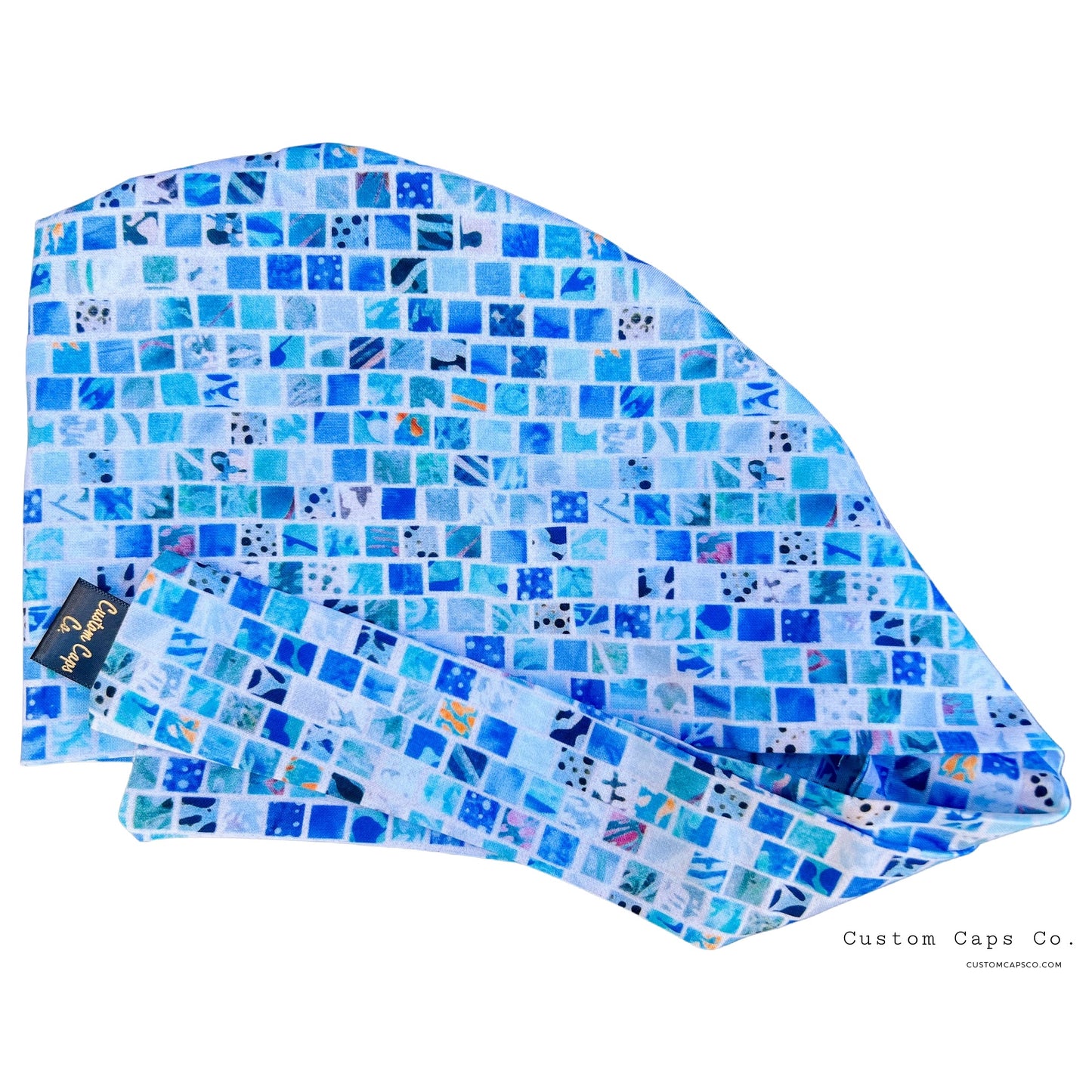 Tropical Mosaics in Blue | Pixie - Custom Caps Co. 
