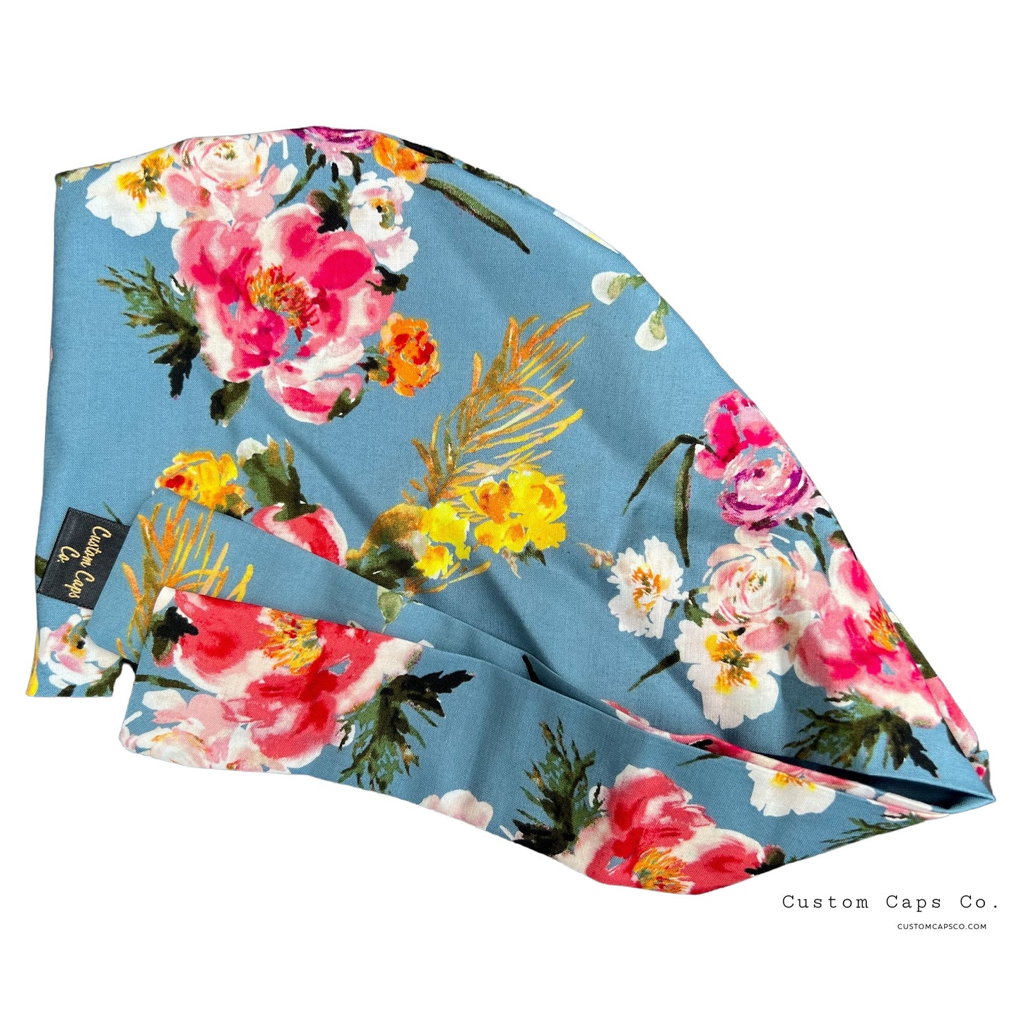 Fall Watercolour Florals on Denim | Pixie - Custom Caps Co. 