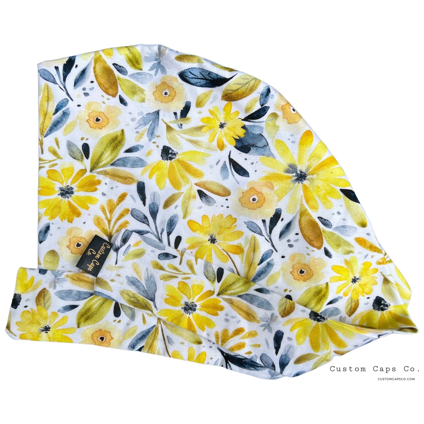 Bee Florals on Yellow | Pixie - Custom Caps Co. 