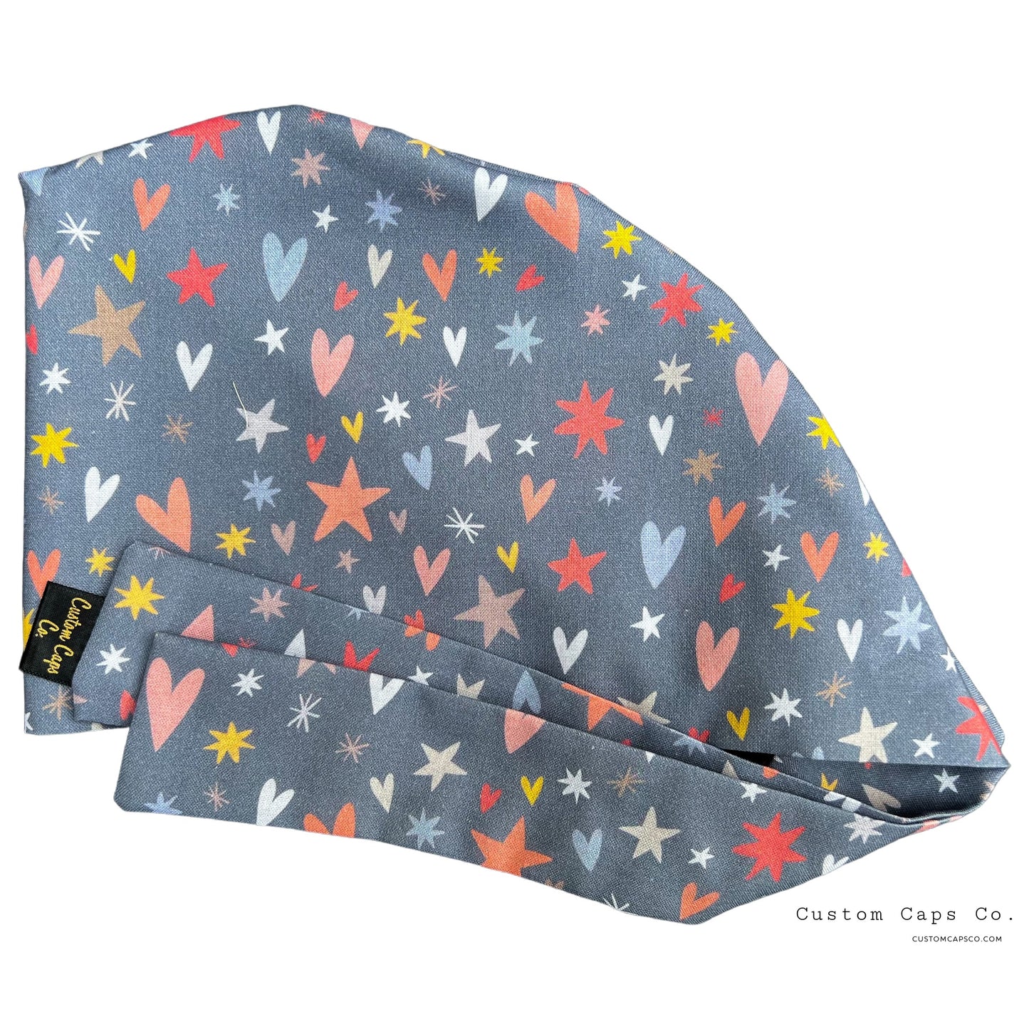Hearts and Stars on Grey | Pixie - Custom Caps Co. 
