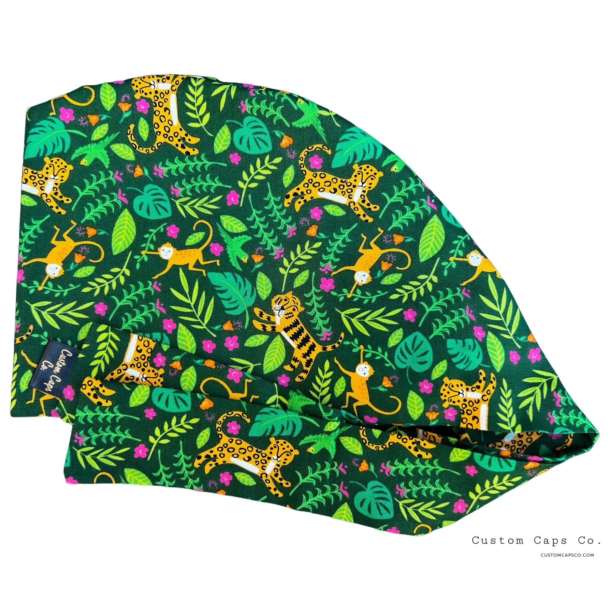 Jungle Animals on Green | Pixie - Custom Caps Co. 