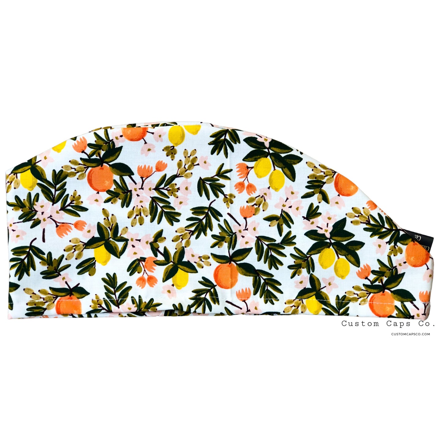 Citrus Florals on Cream | Modified Bouffant - Custom Caps Co. 